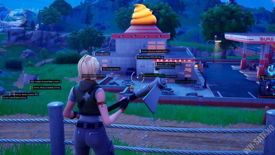 HWID spoofer vs new account after an EAC ban — Fortnite cheat gameplay screenshot
