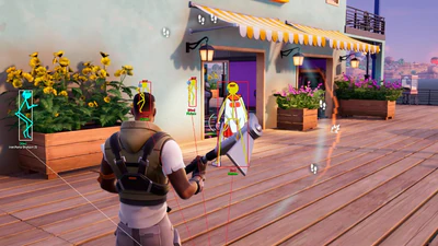 Fortnite loot ESP listing weapons, shields and ammo through walls near retail POIs